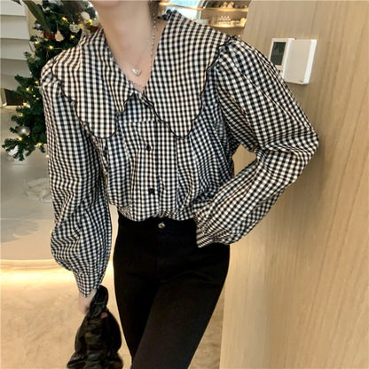 Versatile Retro Hong Kong Style French Doll-collar Top