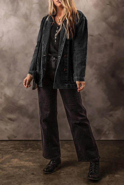 Pocketed Long Sleeve Denim Jacket for Women Stylish Fit