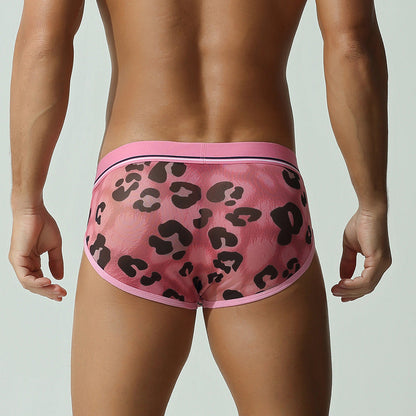 Casual And Versatile Leopard Print Men's Low-rise Briefs