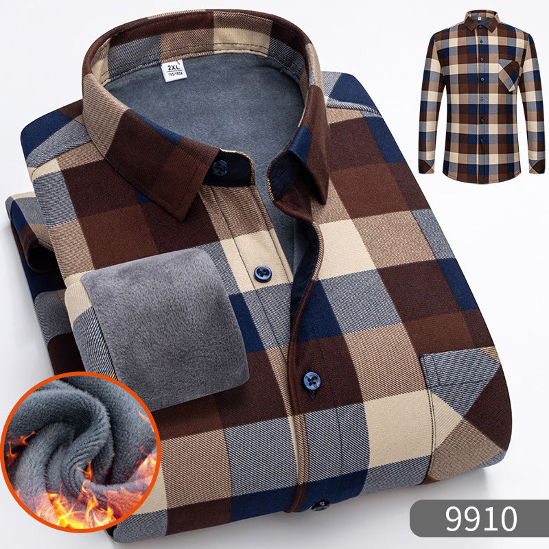 Warm Fleece-Lined Thickened Shirts For Middle-Aged And Senior Men