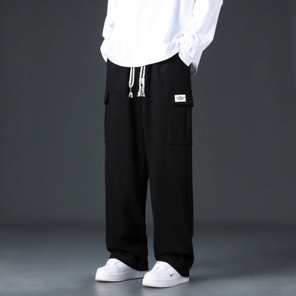 Mens Casual Pants Loose Draping And Wide-leg