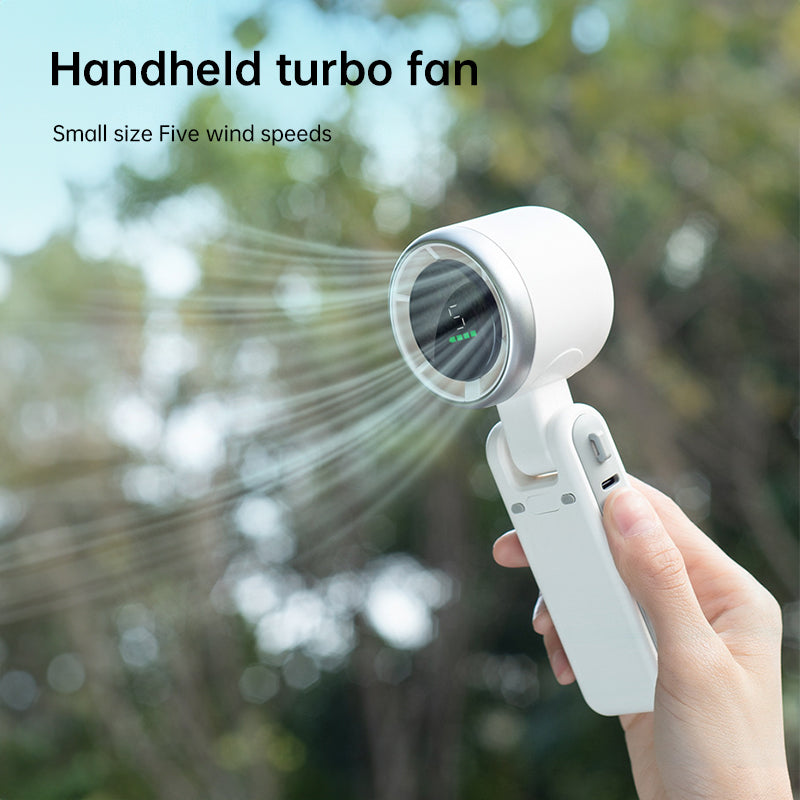 2025 New Portable Electric Fan: Foldable, High - Power, USB - Rechargeable, Wearable Neck Fan