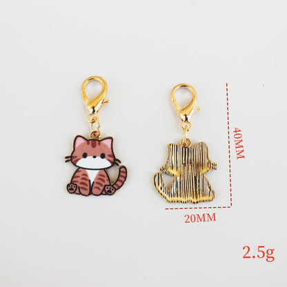 Cute Cartoon Cat Keychain, Chubby Cat Earphone Case Charm