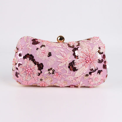 Embroidered Evening Clutch Bag For Women Mini Chain Shoulder Bag With A Niche Design