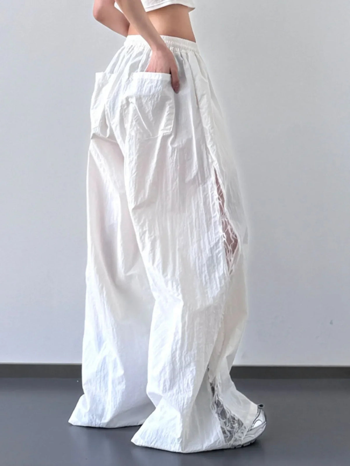 Elastic Waist Wide-Leg Pants