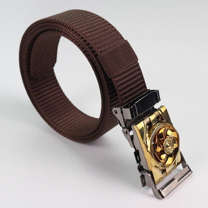 Men's Canvas Smooth Buckle Nylon Pant Belt