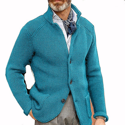 Amazon New Autumn And Winter Men's Lapel Knitted Cardigan Cross-border Coat Sweater Jacket Single-breasted Thick Sweater