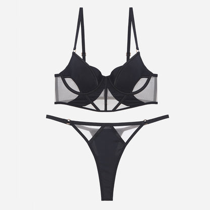 Glossy Mesh Hollow French Underwear Women