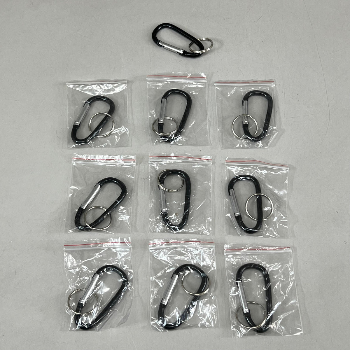 ADVANTUS (10) Key Chain Carabiner W/ Key Ring Black 091141755553