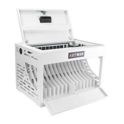 16 Bay Charging Cabinet for Laptop Chromebook Locking Charging Station-WHITE