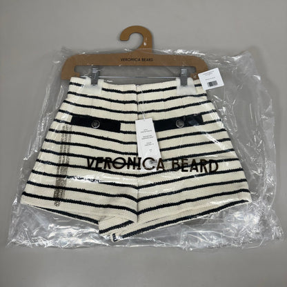 VERONICA BEARD Women's Gershwin Short Sz-2 Ivory/Black 2406TW7480258