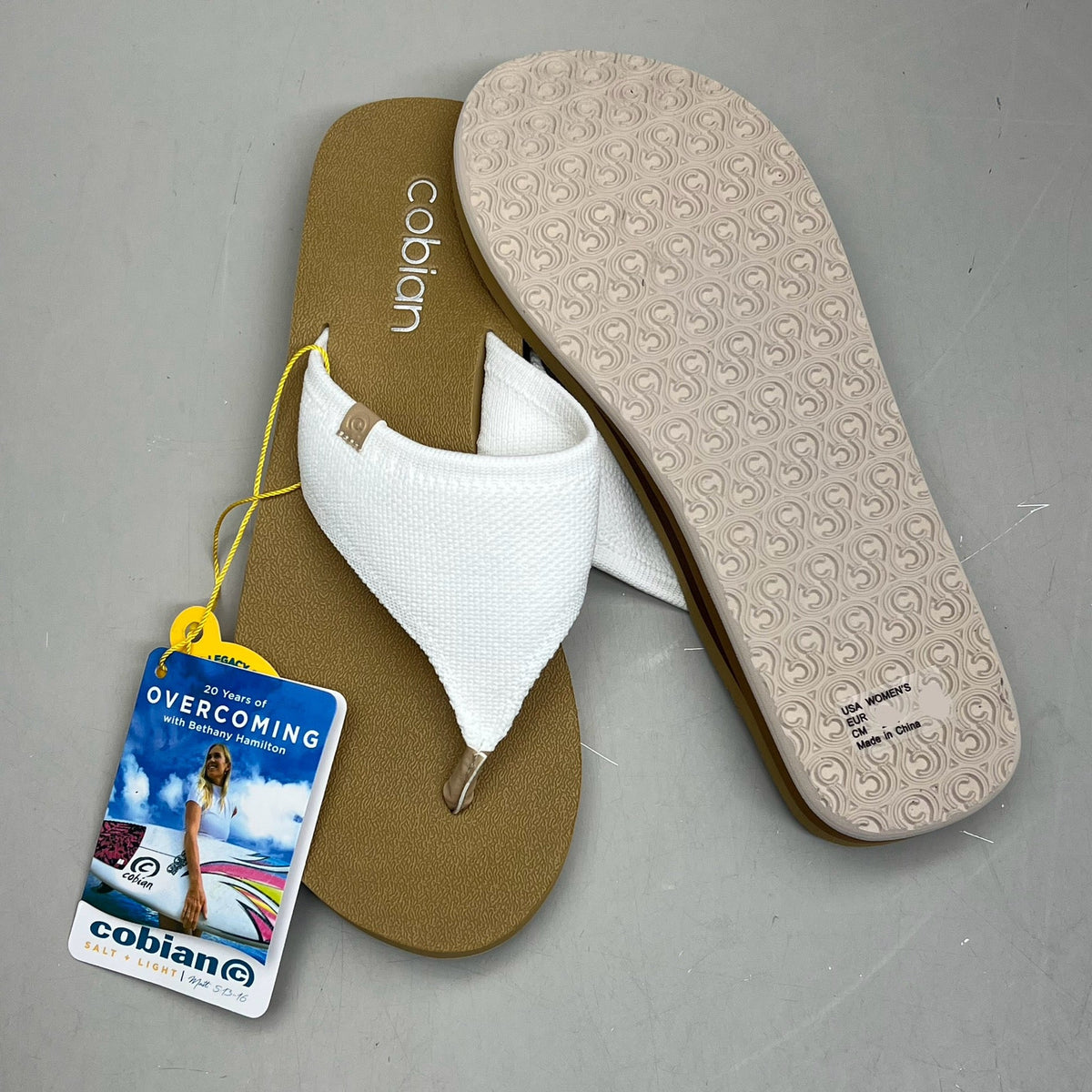 COBIAN Bermuda Bounce Mesh Strap Women's Sz 6 EU 35.5 Cream BEB24-110-9