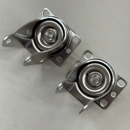 HEAVY DUTY  (2 Pack) Swivel Caster Plate Replacement 4"x2" Overall Length Chrome E32250GZ820644