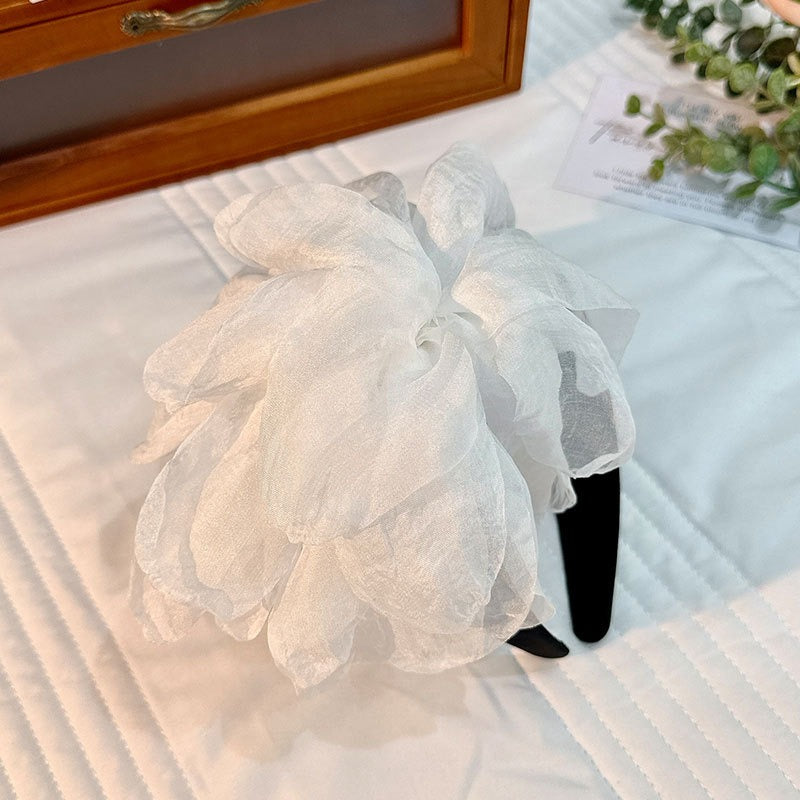 Handmade European and American headbands with versatile fabric flower hair accessories