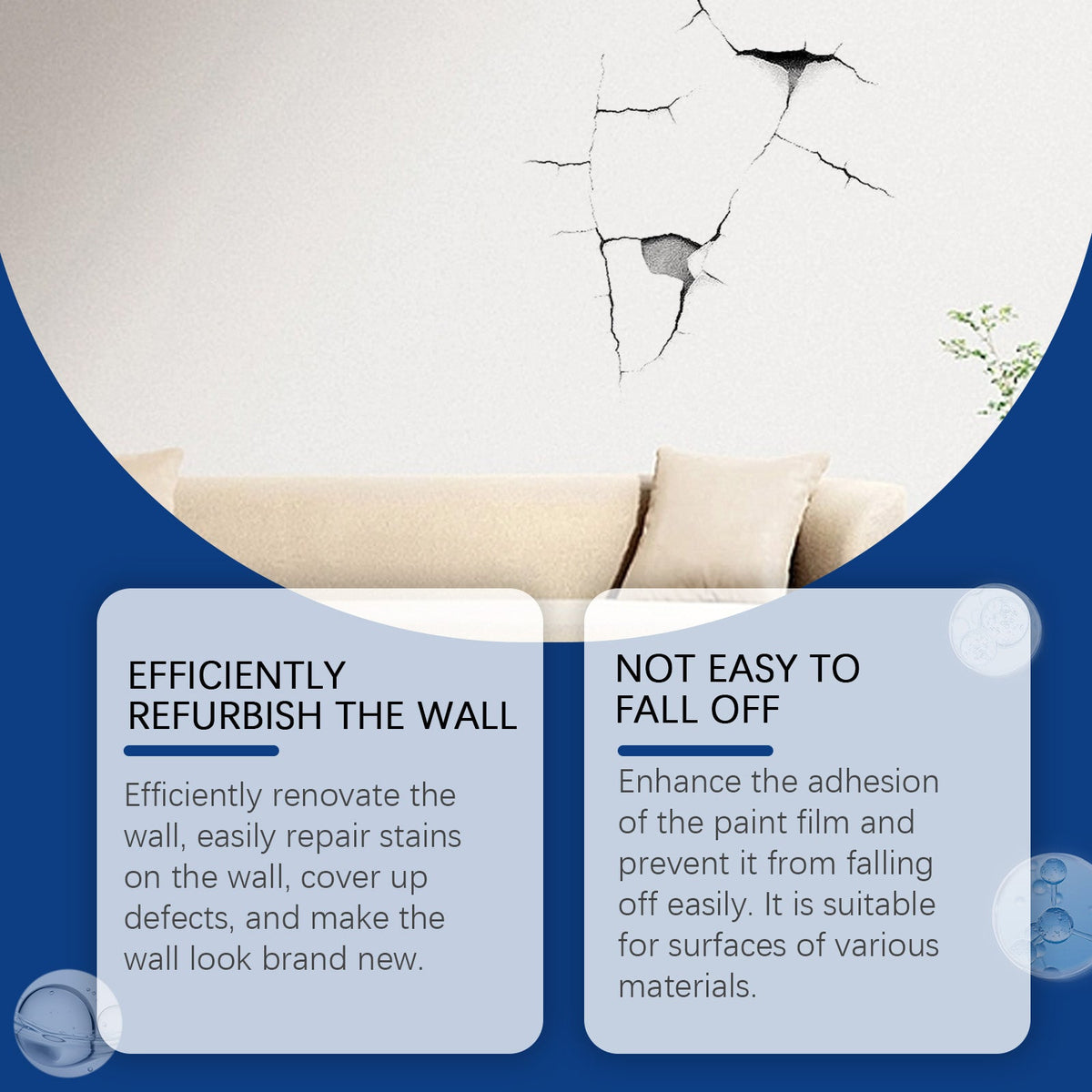 Wall Renovation Spray Paint, Decontamination Apply Waterproof Fast Light Paint Renovation Wall Renovation Spray