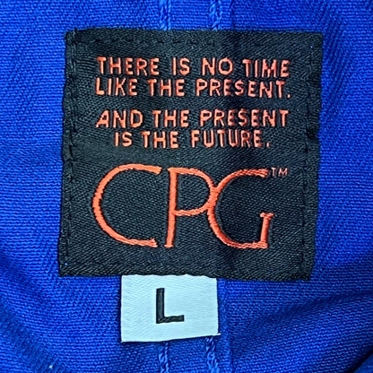 CPG CODEGRAPHY WORLDWIDE 4 Pocket Button Up Shore Coat Men's Sz L Blue