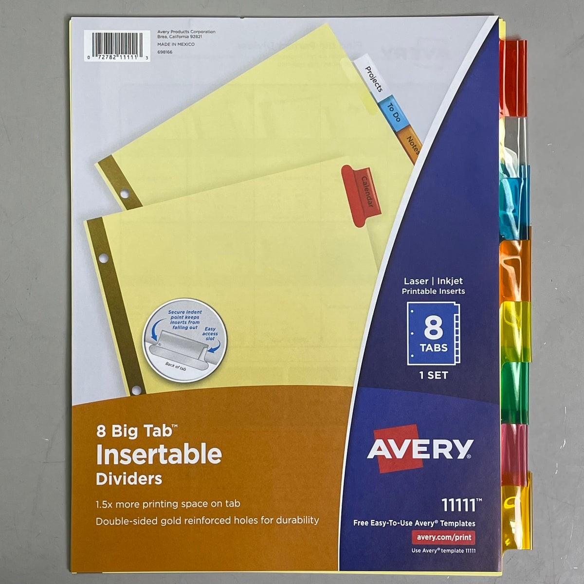 AVERY (12-PACK) Insertable Big Tab Dividers 3-Hole 8-Set Double-Sided Buff 11111