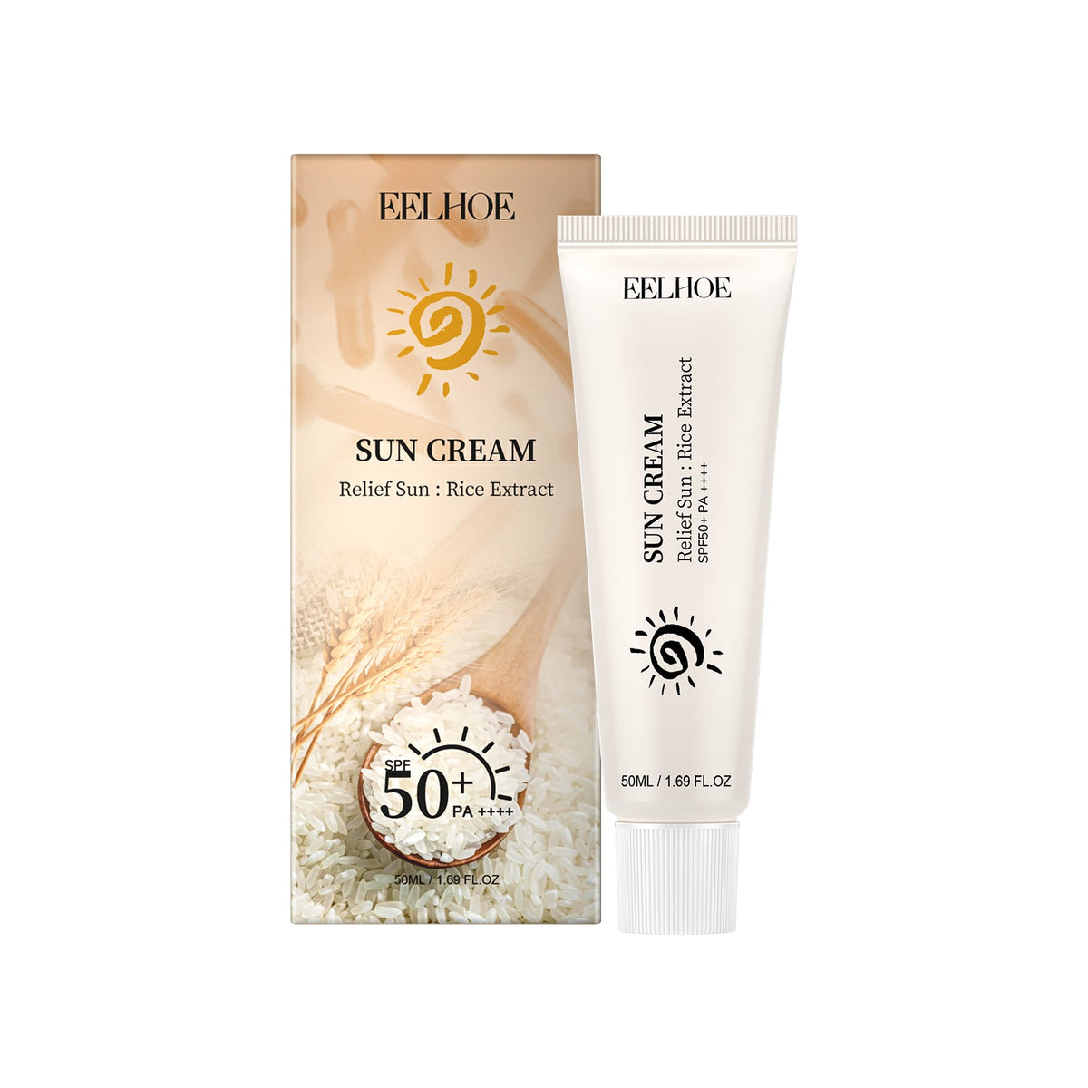Rice Protective Cream Moisturizing, Refreshing, Non-Sticky, Naturally Protects Against Uv Exposure And Increases Skin Elasticity