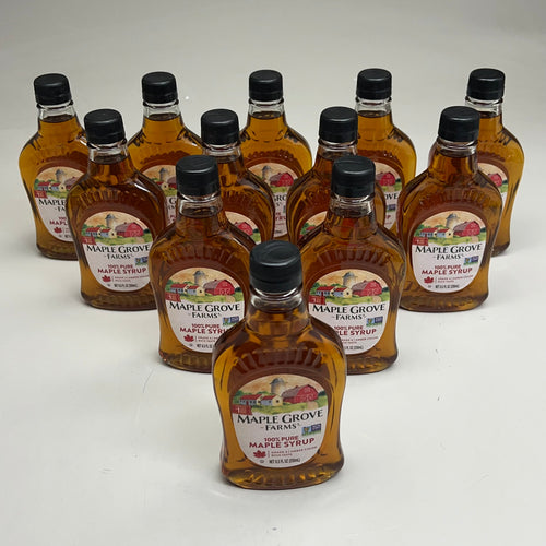 MAPLE GROVE FARMS (12 PACK) Crafted 100% Pure Maple Syrup 8.5 Fl Oz BB 06/27