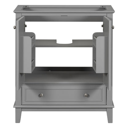 30 inch bathroom vanity no sink  base only gray