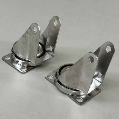 HEAVY DUTY  (2 Pack) Swivel Caster Plate Replacement 4"x2" Overall Length Chrome E32250GZ820644