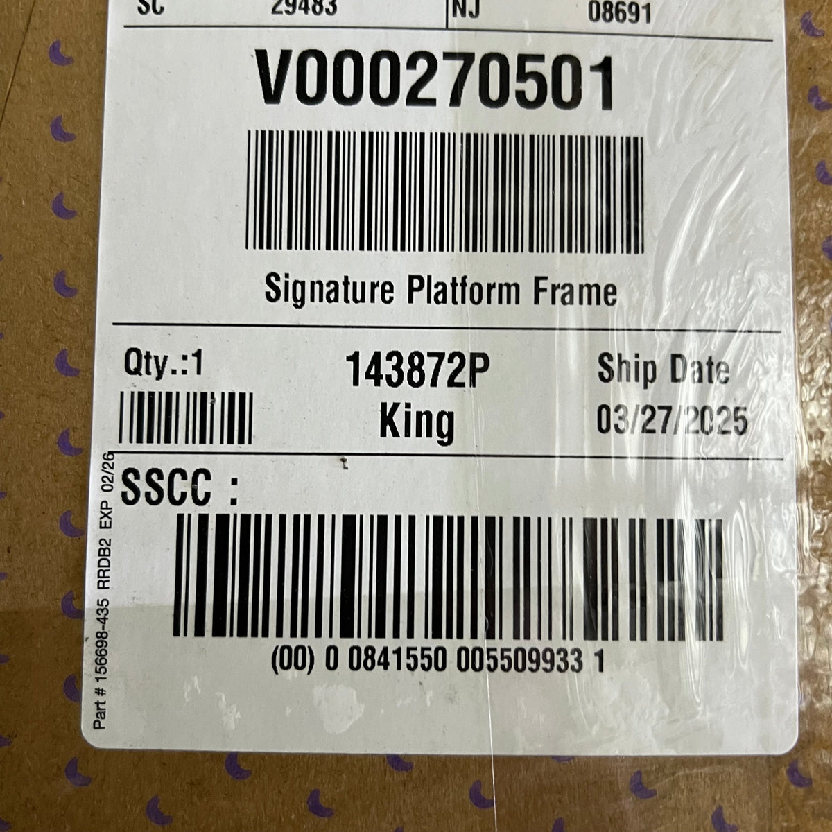 SLEEPYS Raised Metal Bed Frame Sz King, Black CHS90208