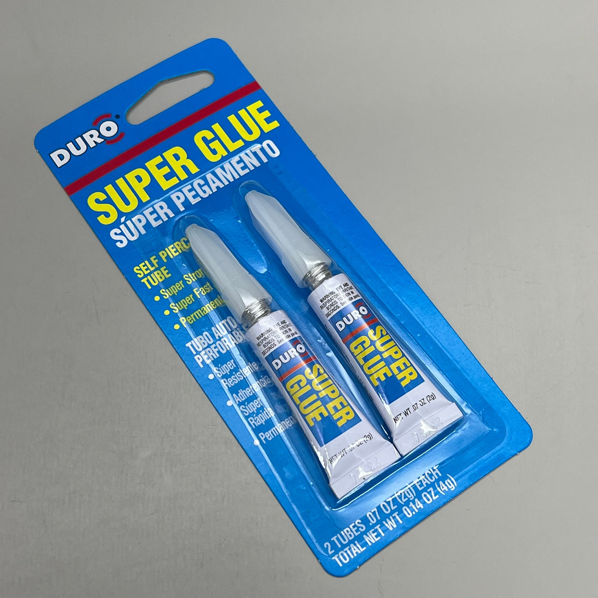 DURO (12 PACK) Super Glue Tube Self Piercing Permanent Clear 2pk .07oz 1347649