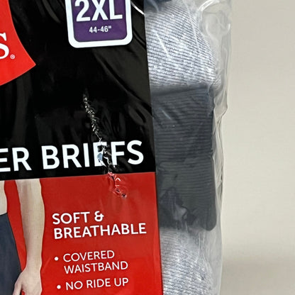 HANES (6 PACK!) Men's Boxer Briefs Sz 2XL 44-46" Black/Blue/Grey 7460P6