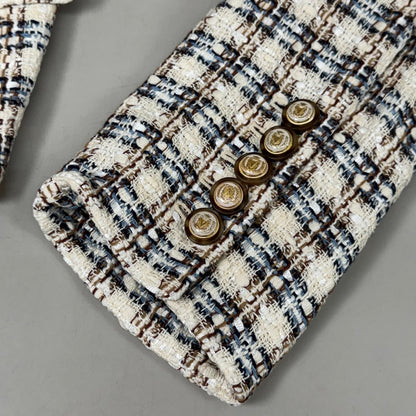 VERONICA BEARD Bentley Tweed Jacket Sz-4 Ivory/Camel 2406TW6810474