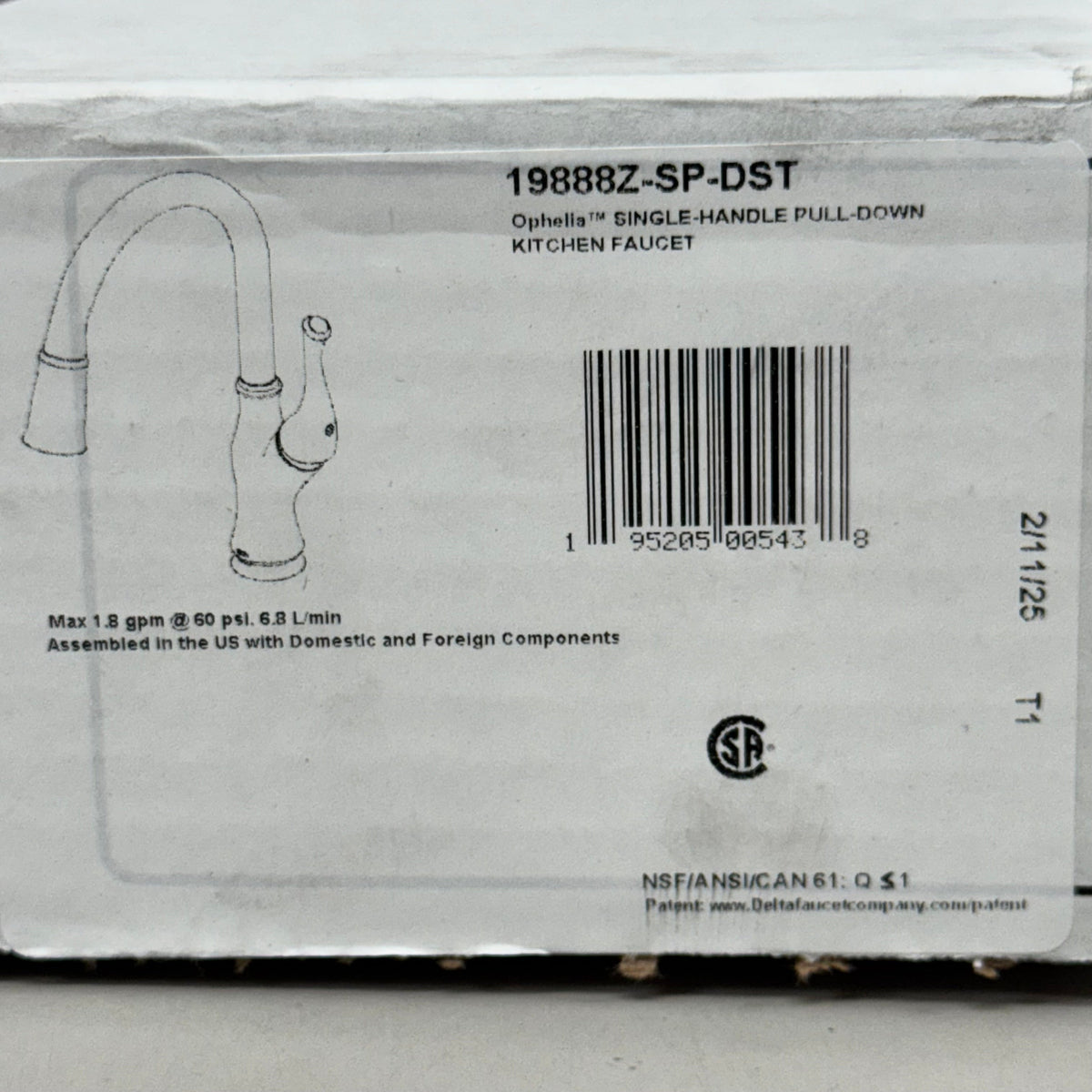 DELTA Pull-Down Kitchen Faucet Upgrade 1L Spot Shield Stainless 19888Z-SP-DST