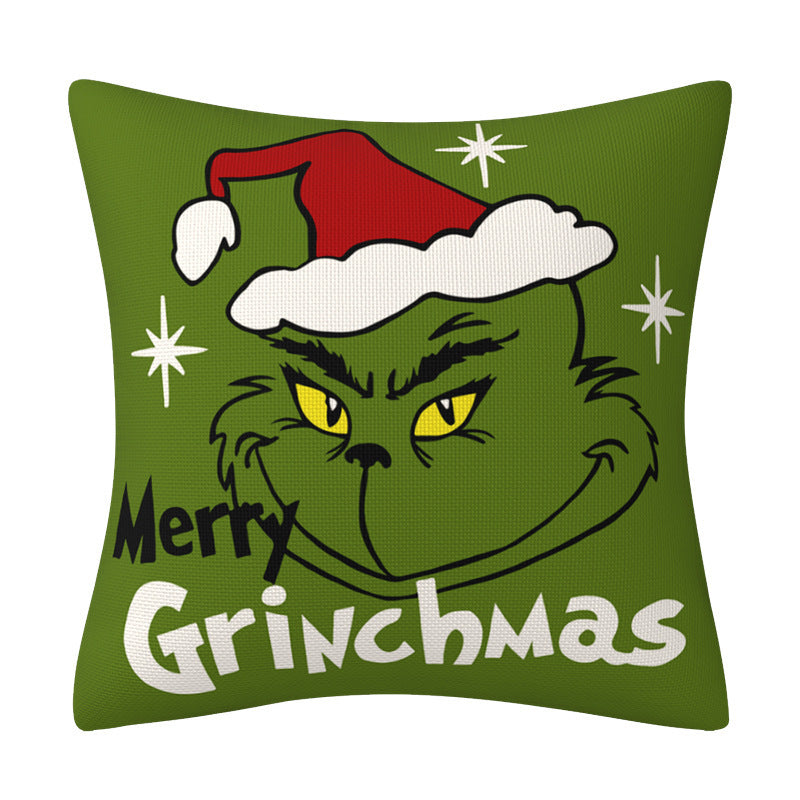 Grinch Christmas Pillow Cover Amazon Home Christmas Decoration Cushion Sofa Pillowcase