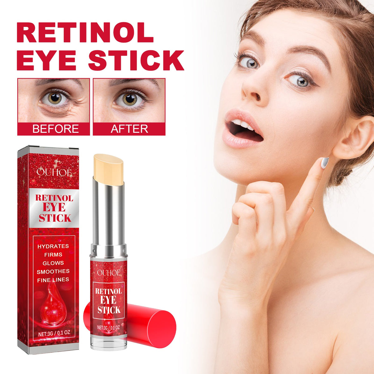 Retinol Eye Stick, Firming And Lightening Fine Lines, Dark Circles And Bright Eyes Eye Cream