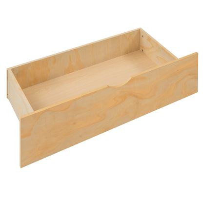 Full Size House Platform Bed with Two Drawers,Headboard and Footboard Roof Design Natural