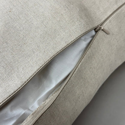 VILLA 22"x22" RN Harris Ivory/Leather Chestnut Decorative Throw Pillow Brown