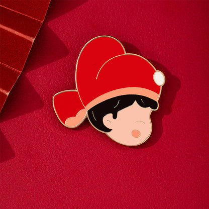 Bride And Groom Festive Wedding Registration Brooch
