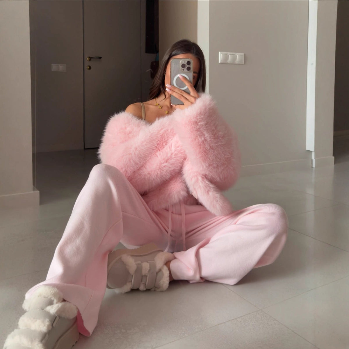 New Plush Artificial Fur Coat Women