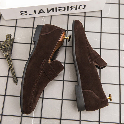 Versatile British-style Microfiber Slip-on Loafer Shoes For Men