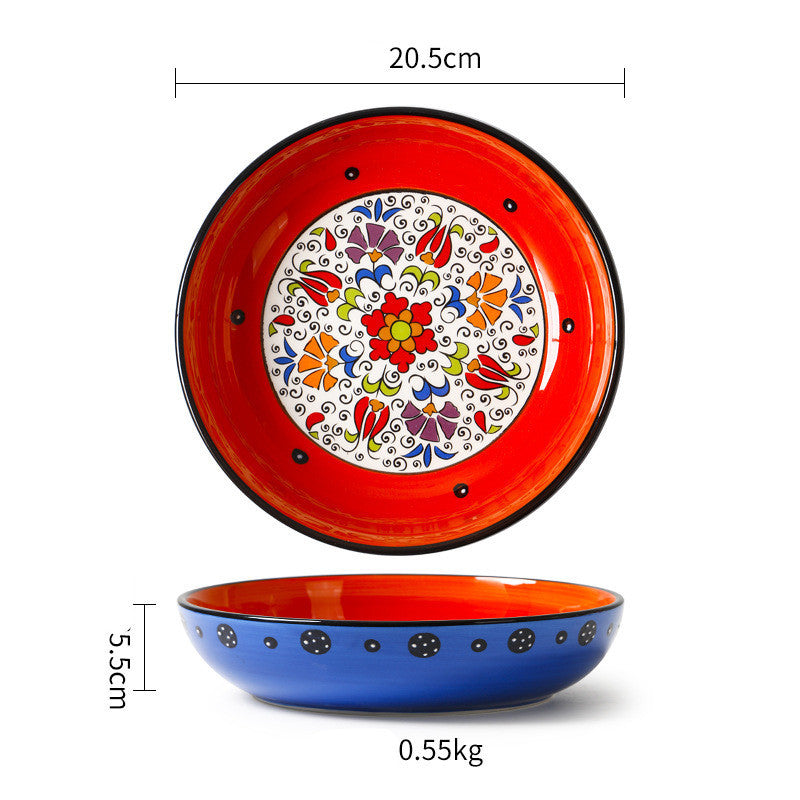 Ceramic Tableware Pastoral Dinner Plate