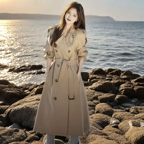 Korean-style Trench Coat For Petite Women Mid-length Jacket