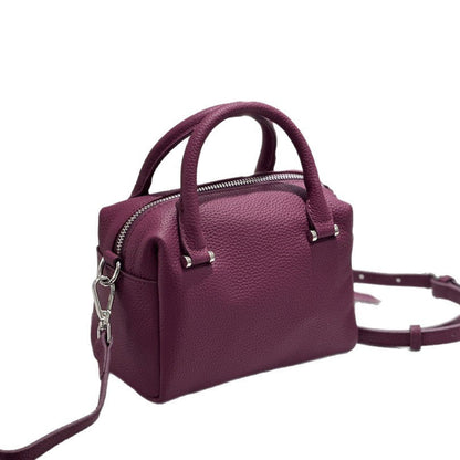 Custom Cross-Border Genuine Leather Women's Bag, New Style Handbag, Versatile Commuter Boston Bag, Single Shoulder Crossbody Bag