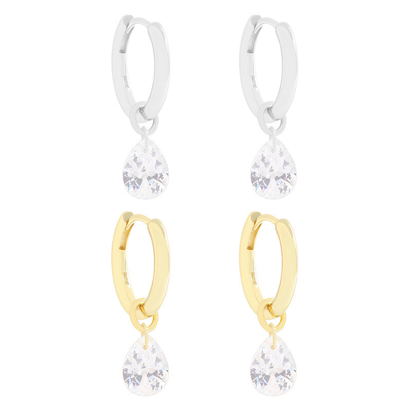 Light Luxury Water Drop Sterling Silver Earrings