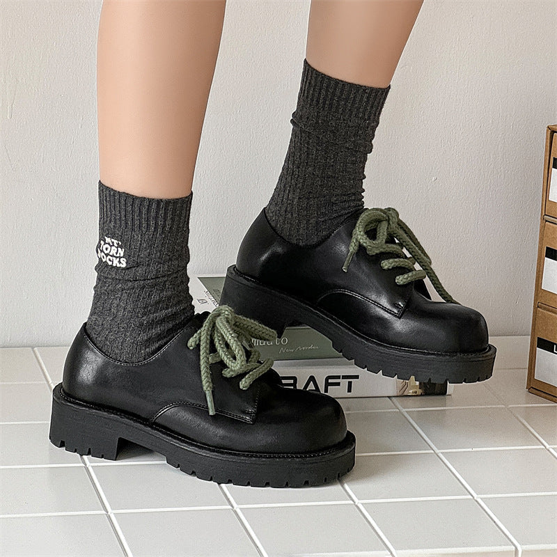 Big Head Derby Men's Platform Height Increasing Casual Leather Shoes