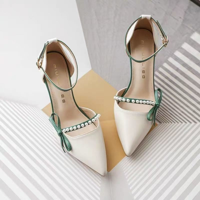 Women Summer 2026 New Comfortable Versatile One Strap Niche Pumps French Stiletto Bridesmaid Heels