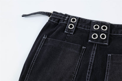 Fashion Punk Rock Cargo Jeans Men