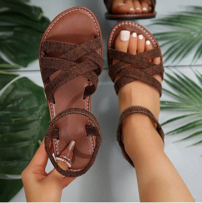 Womens Flat Velvet-lined Casual Sandals