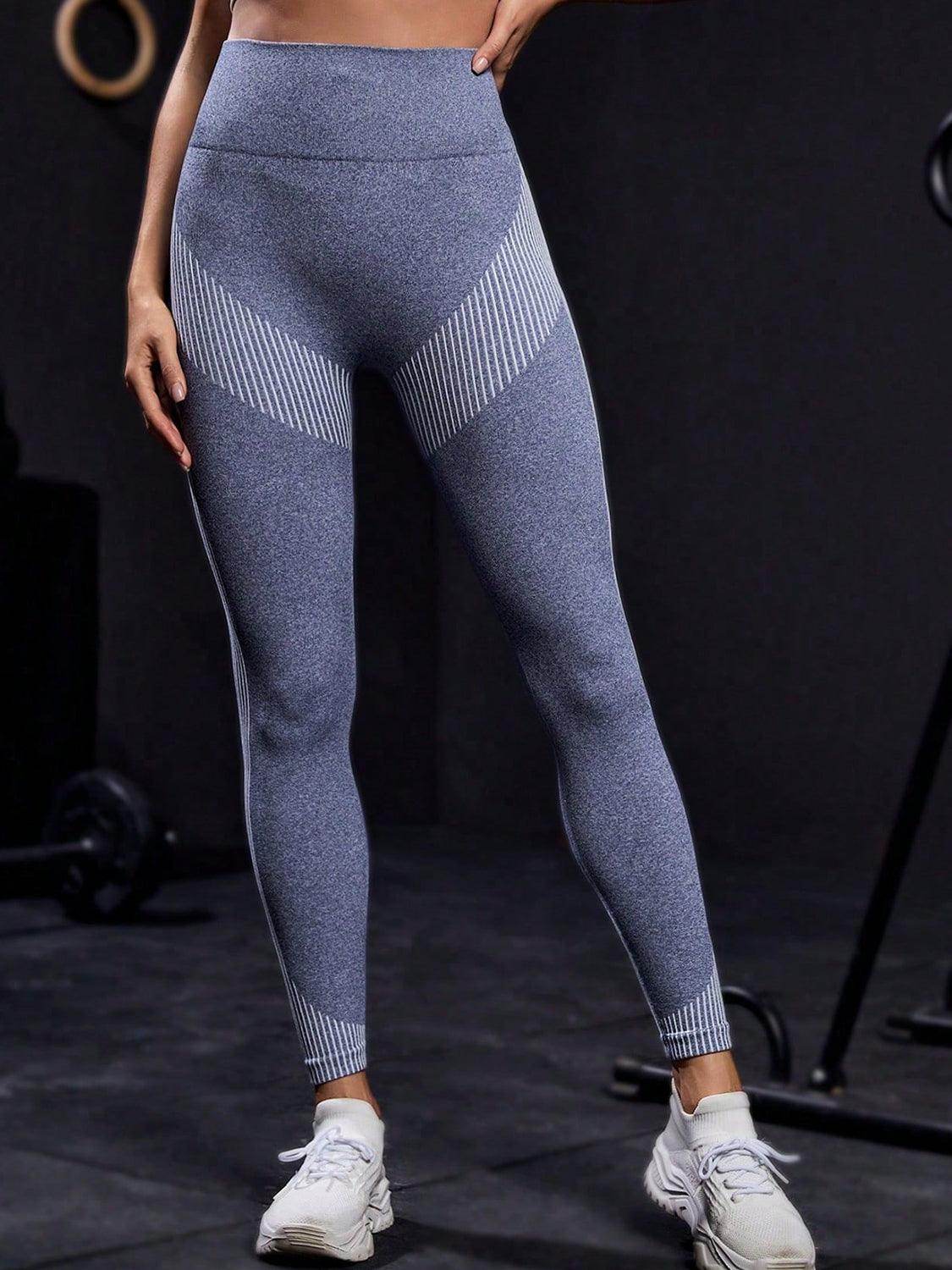 Striped High Waist Active Pants for Comfortable Workouts
