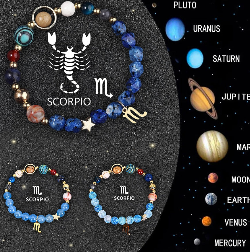 Twelve Zodiac Crystal Bracelets
