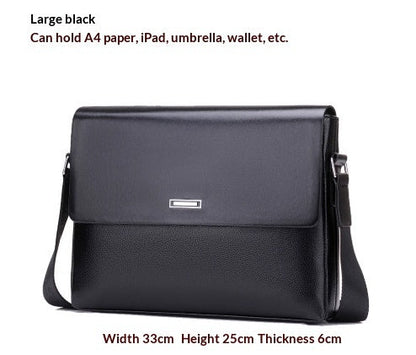 Trendy Men's Business Office And Casual Large-capacity Leather Bag