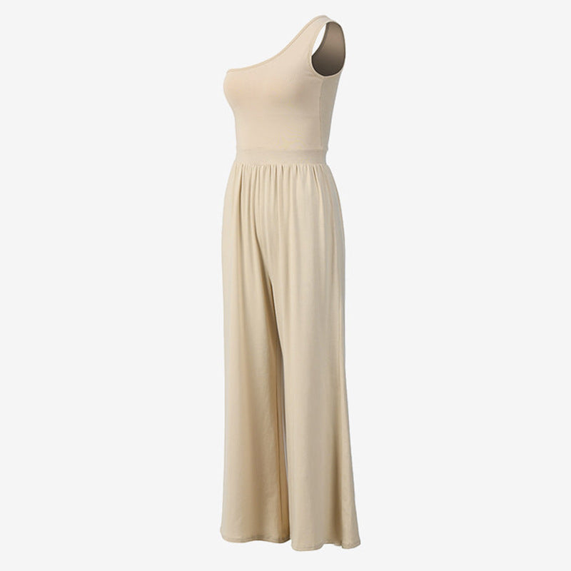 Women's Diagonal Shoulder Strap Yoga Jumpsuit