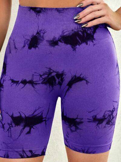 Tie-Dye High Waist Active Shorts for Women Workout Gear